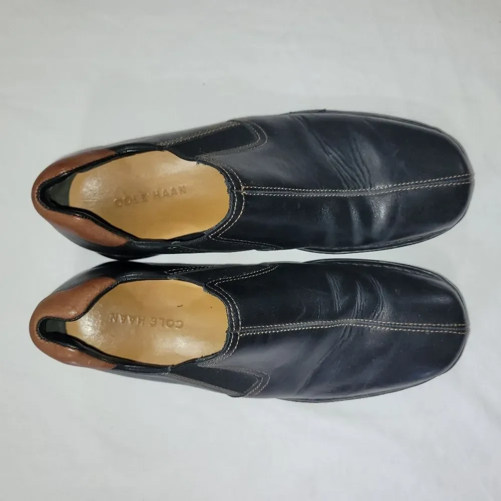 Cole Haan Size 8 Zeno II Men's Black Slip On Leather Dress Shoes Loafer